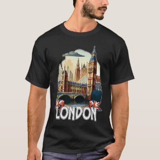 T-shirt Londres Tourisme Graphisme Souvenir touristique An