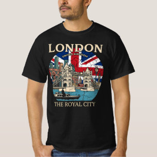 T-shirt Londres Vintage La Cité Royale - Union Jack