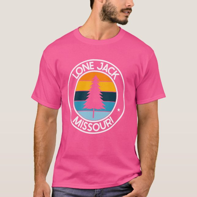 T-shirt Lone Jack Missouri MO USA City Pride Retro Sunset (Devant)