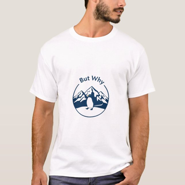 T-shirt Lone penguin mountain meme t shirt (Devant)