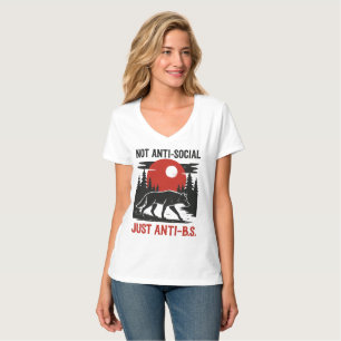 T-shirt Lone Wolf Code - Pas Anti-Social, Juste Anti-B.S.