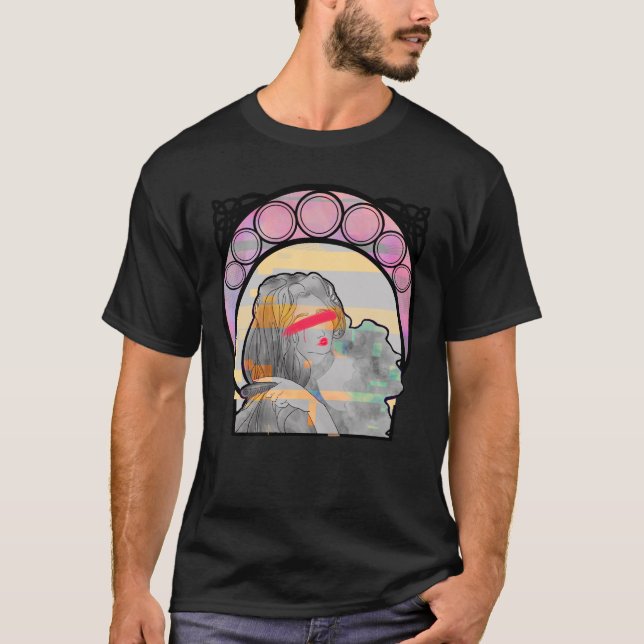 T-shirt Lonely Doll Glitch Art (Devant)