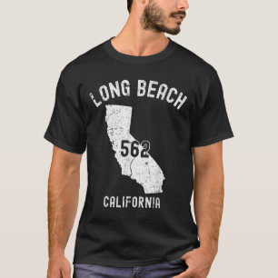 T-shirt Long Beach California Ca 562 Style Athlétique Vint