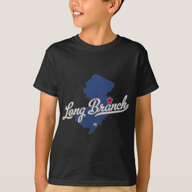 T-shirt Long Branch New Jersey Nj Map  (Devant)