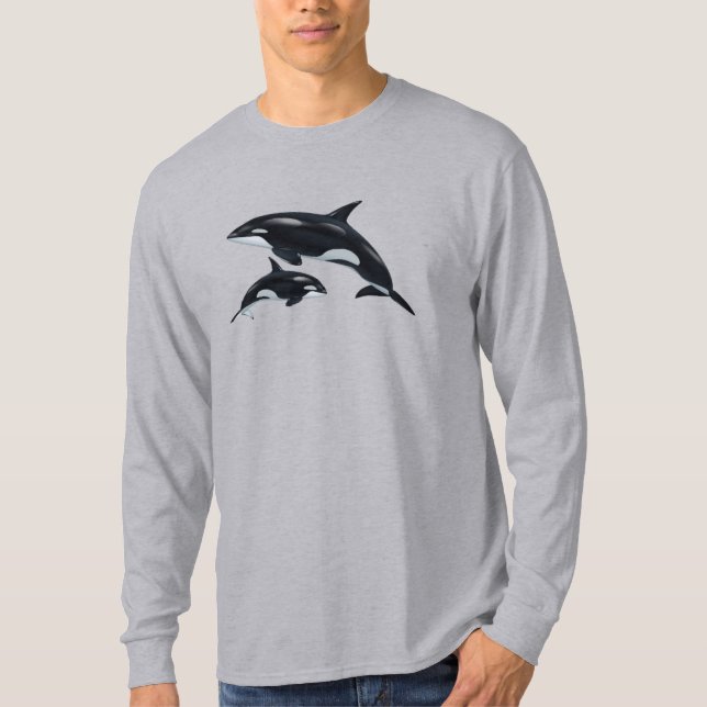 T-shirt long de la baleine tueuse (Devant)