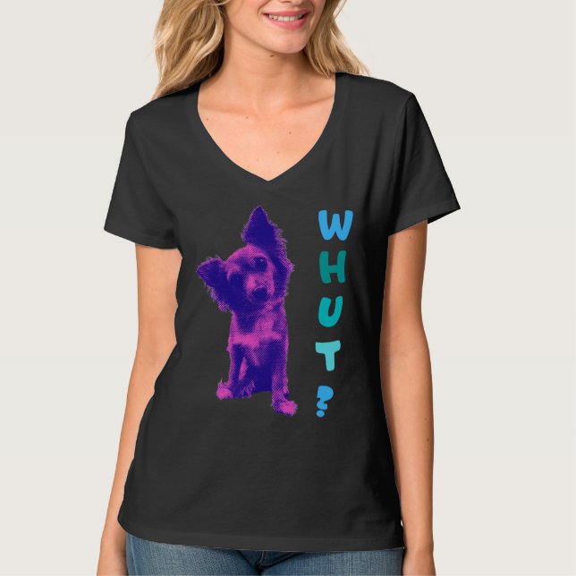 T-shirt Long Haired Chihuahua Whut (Devant)