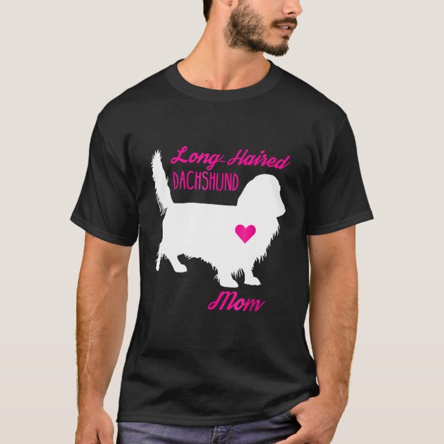 T-shirt Long Haired Dachshund Maman-Mothers Day Wiener Chi (Devant)