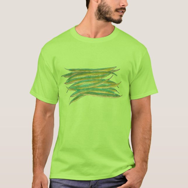 T-shirt Long haricots verts légumes Jardin Légume Veg (Devant)