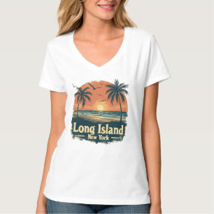 T-shirt Long Island New York Retro Beach Vibes