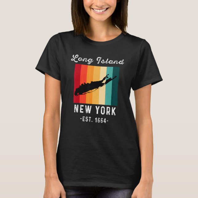 T-shirt Long Island NY Souvenir Native Long Island Carte V (Devant)