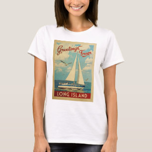 T-shirt Long Island Sailboat Vintage voyage New York