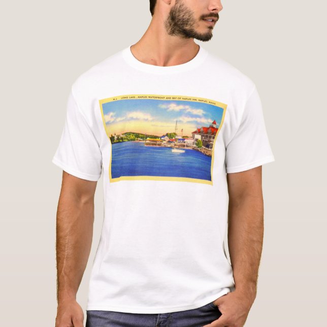 T-shirt Long lac - bord de mer de Naples et baie d'auberge (Devant)