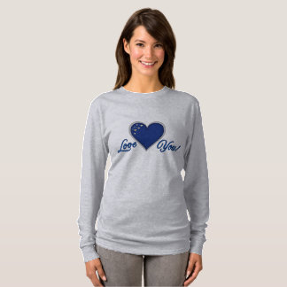 T-shirt long manches Coeur Bleu