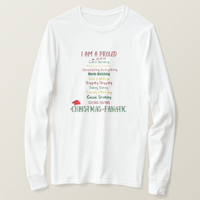 T-shirt long manches de Noël (Design devant)