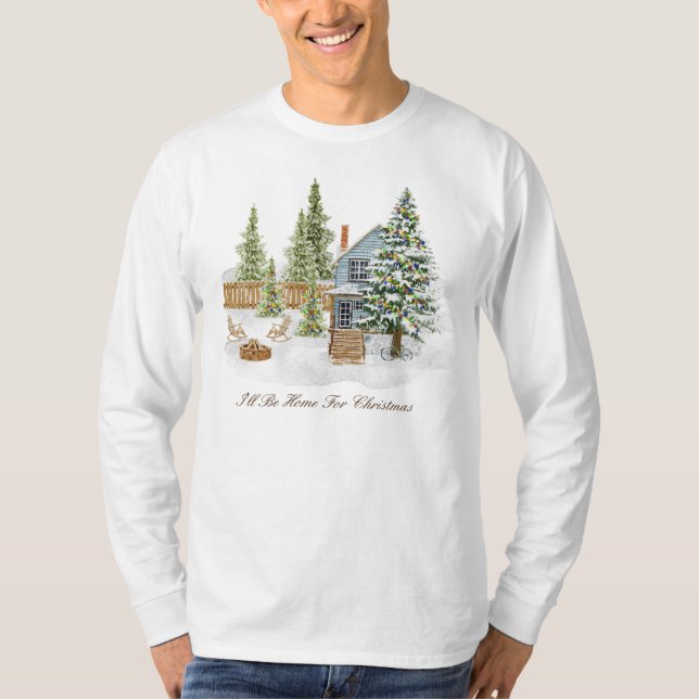 T-shirt long manches de Noël (Devant)