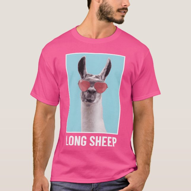 T-shirt Long Mouton Drôle Animal drôle (Devant)