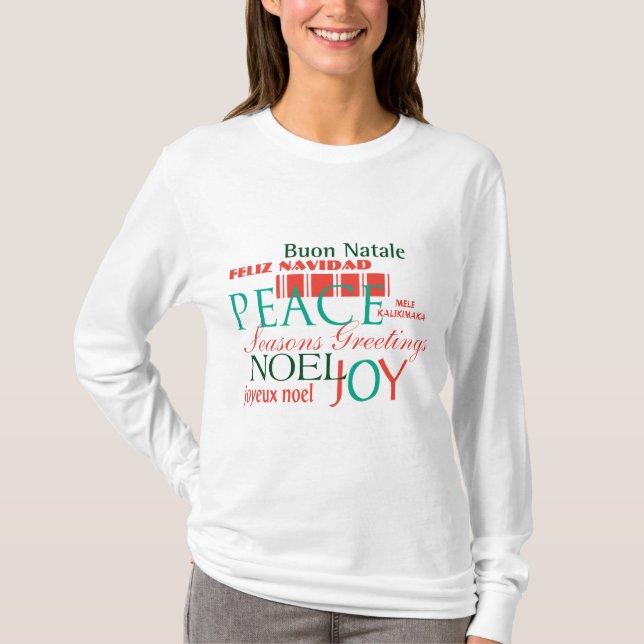 T-shirt Long Noël gainé des femmes (Devant)