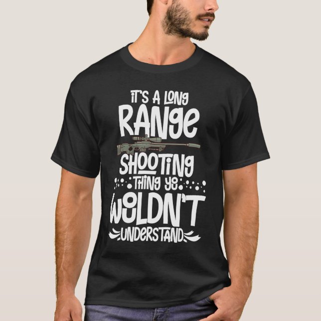 T-shirt Long Range Tir Débutant Arme Tireur Traini (Devant)
