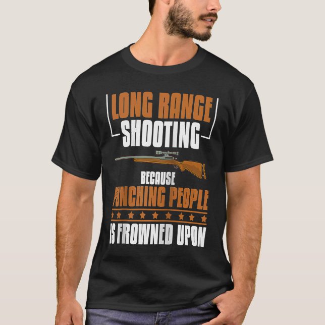 T-shirt Long Range Tir Débutant Arme Tireur Traini (Devant)