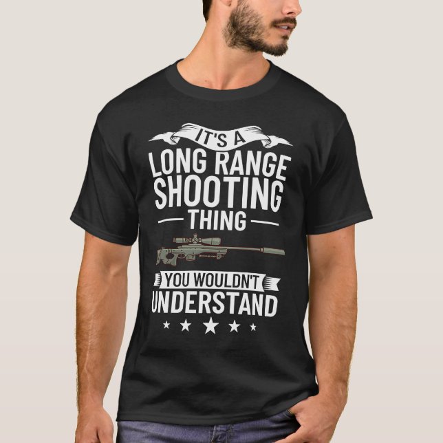 T-shirt Long Range Tir Débutant Arme Tireur Traini (Devant)