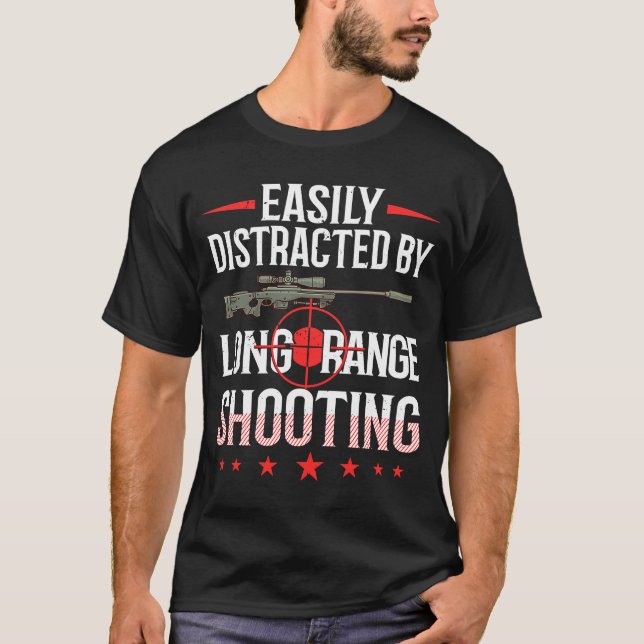 T-shirt Long Range Tir Débutant Arme Tireur Traini (Devant)