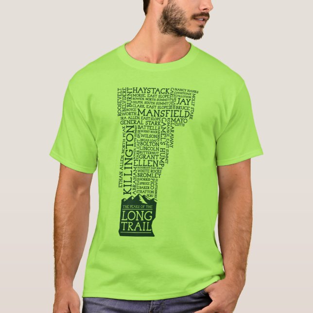 T-shirt Long Trail du Vermont (logo vert) (Devant)
