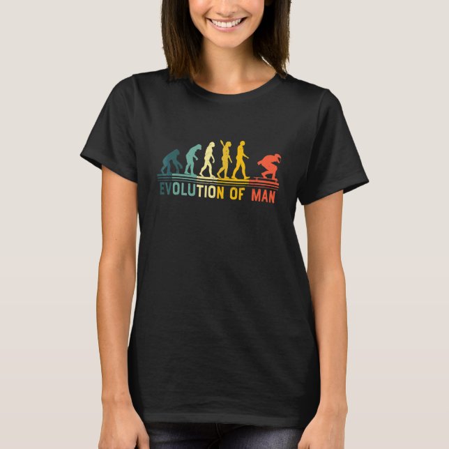 T-shirt Longboard Vintage Évolution Homme de Longboard (Devant)