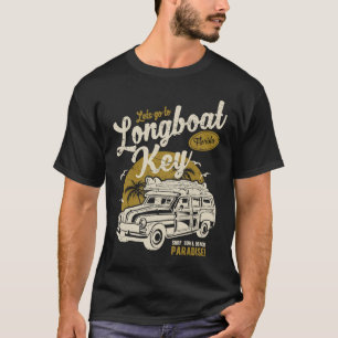 T-shirt Longboat Key FL Vintage Retro Souvenir désorganisé