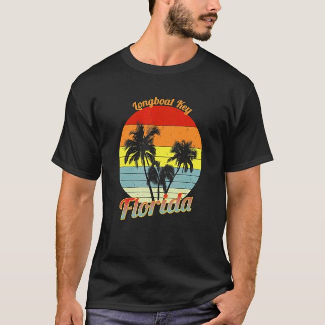 T-shirt Longboat Key Florida Retro Tropical Palm Trees Vac (Devant)