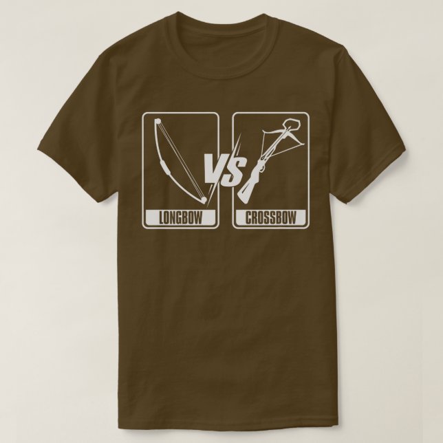 T-shirt Longbow Vs Crossbow Bow Arrow Club Concours (Design devant)