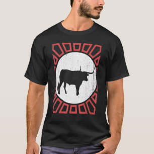 T-shirt Longhorn Vintage Retro Style Animal