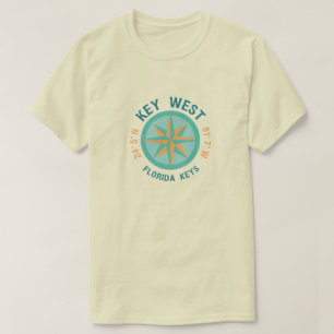T-shirt Longitude de la latitude Nautique de Key West Flor