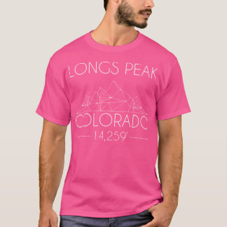 T-shirt Longs pic Colorado Montagnes en plein air Minimal