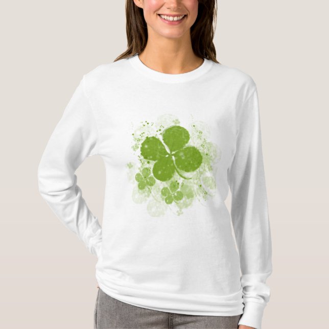 T-shirt longtemps gainé de shamrock (Devant)