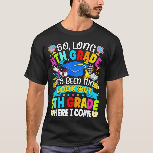 T-shirt Longue 4e année a été amusant attention 5e année l (Devant)