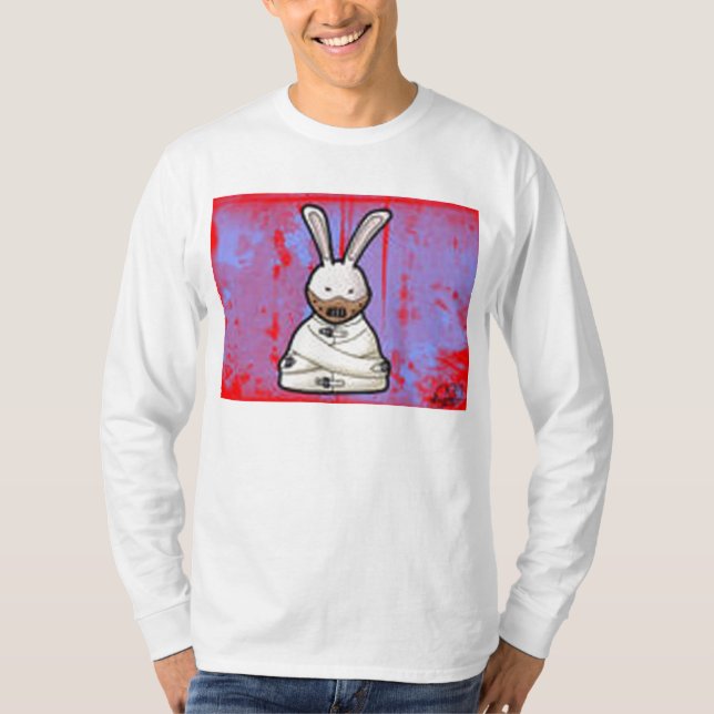 T-shirt longue chemise de douille de lapin aliéné (Devant)