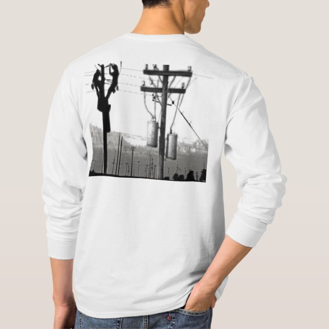 T-shirt Longue chemise de la douille du monteur de lignes (Dos)