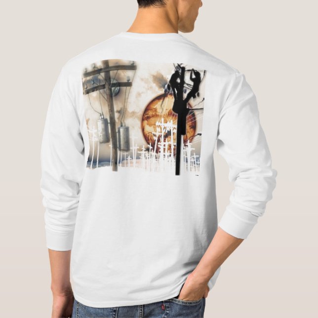 T-shirt Longue chemise de la douille du monteur de lignes (Dos)