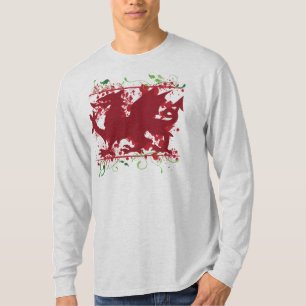 T-shirt Longue chemise de raglan de la douille de Gallois