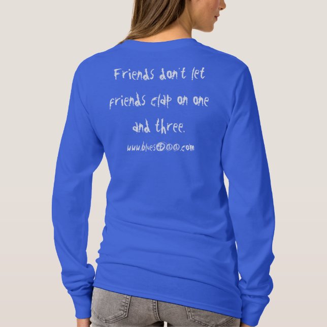 T-shirt Longue chemise de slogan de douille des dames (Dos)