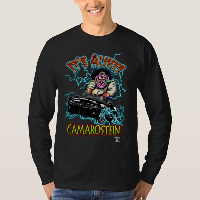 T-shirt Longue douille de RS noir de Chevy Camaro (Devant)