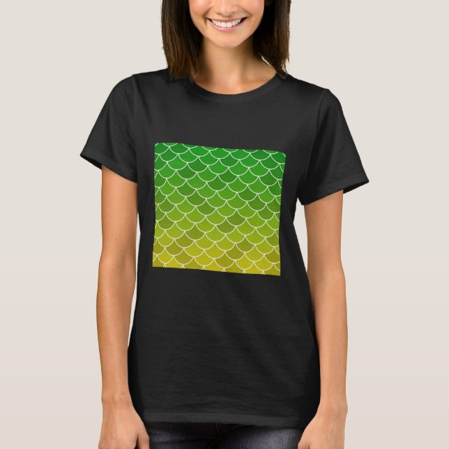 T-shirt Longue échelle de poisson jaune (Devant)