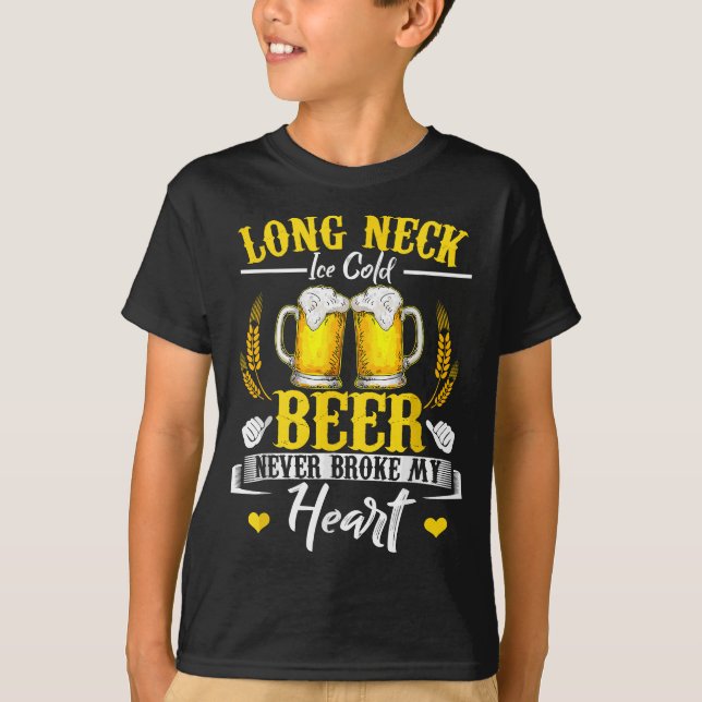 T-shirt Longue Glace Froide Bière Ne M'A Jamais Broyé Le C (Devant)