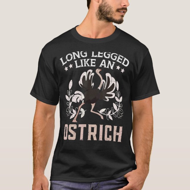 T-shirt Longue Jambe Comme Un Bir D'Ostrich Animal Sans Vo (Devant)