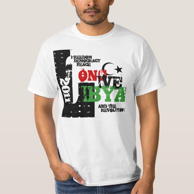 T-SHIRT LONGUE LIVE LIBYA ET LA RÉVOLUTION 2011 (Devant)
