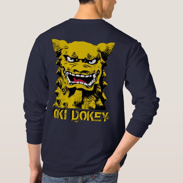 T-shirt Longue pièce en t de douille d'Oki Dokey Shisa (Dos)