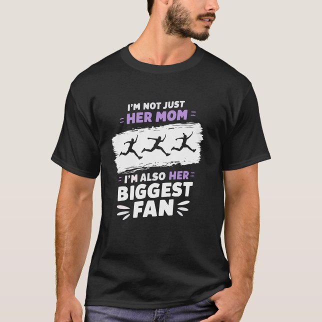T-shirt Longue Saute Athlète Coureur Longue Piste De Saut  (Devant)