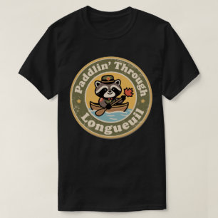 T-shirt Longueuil Québec Canoë Raton Laveur Vintage