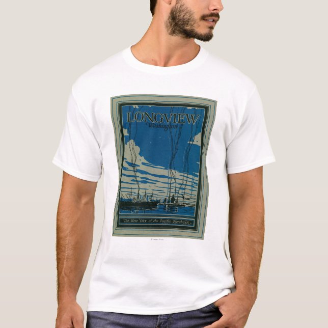 T-shirt Longview, affiche de la publicité de Washington (Devant)