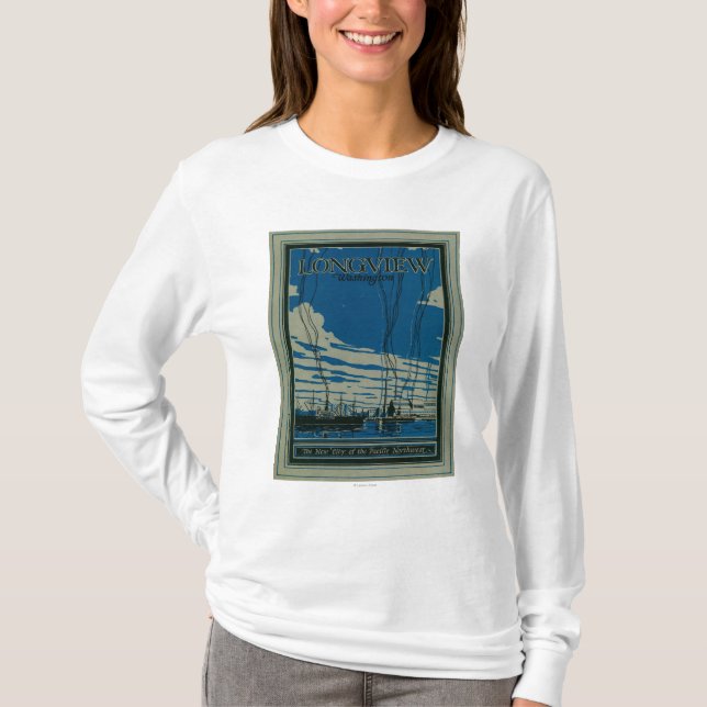 T-shirt Longview, affiche de la publicité de Washington (Devant)